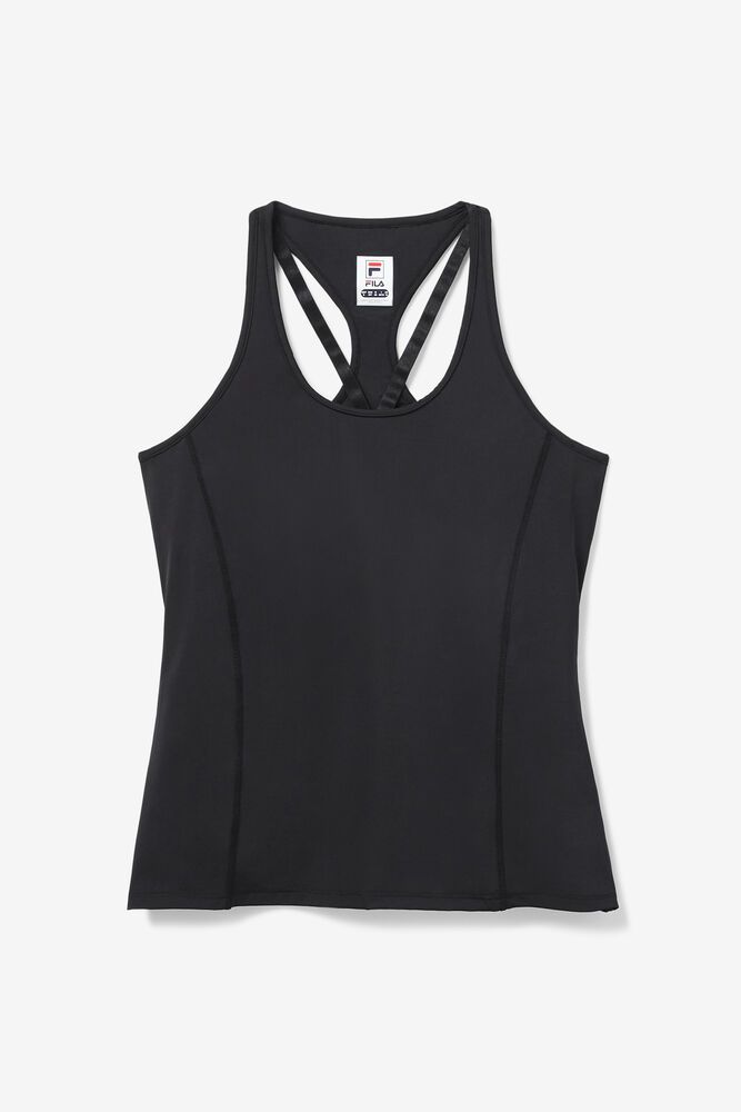 Fila Tank Top Slice Racerback Womens Black - India HIR-354087